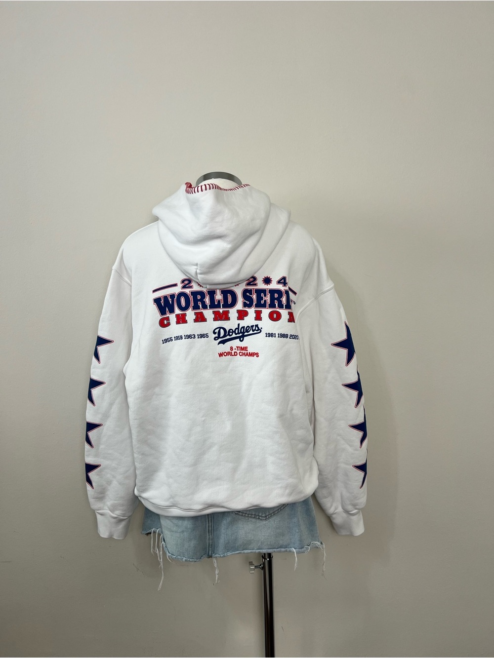 Madhappy x LA Dodgers 2024 World Series Champions Hoodie White Large Rare - Picture 5 of 7